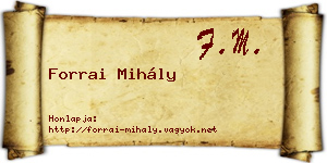 Forrai Mihály névjegykártya