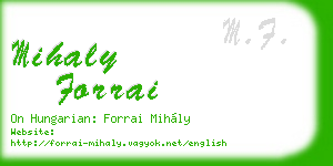 mihaly forrai business card