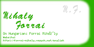 mihaly forrai business card